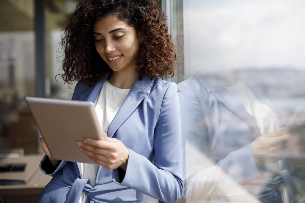 Professional using HR technology